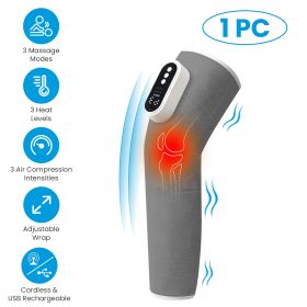 1PCS Cordless Leg Massager Air Compression Massager With Heat Thigh Knee Calf Massager With 3 Modes Adjustable Wrap For Pain Relief