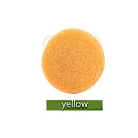 Konjac Sponge For Washing Face Round Konjac Konnyaku Sponge Facial Cleansing Exfoliator Bathing Puff Face Wash Puff (Option: Yellow)