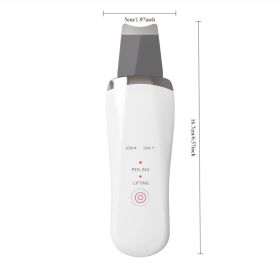 Electric Ultrasonic Skin Scrubber Face Spatula Home Ultrasonic Skin Scrubber Facial Cleaner Handheld Mini Derma Galvanica Tightening Face Scrubbe (Option: Wihie)