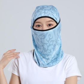 Summer Ice Silk Sun Protection Mask Men's Head Cover Full Face Fishing Sun Protection Scarf (Option: XJB301-Free Size)