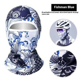 Summer Ice Silk Sun Protection Mask Men's Head Cover Full Face Fishing Sun Protection Scarf (Option: TLB411-Free Size)